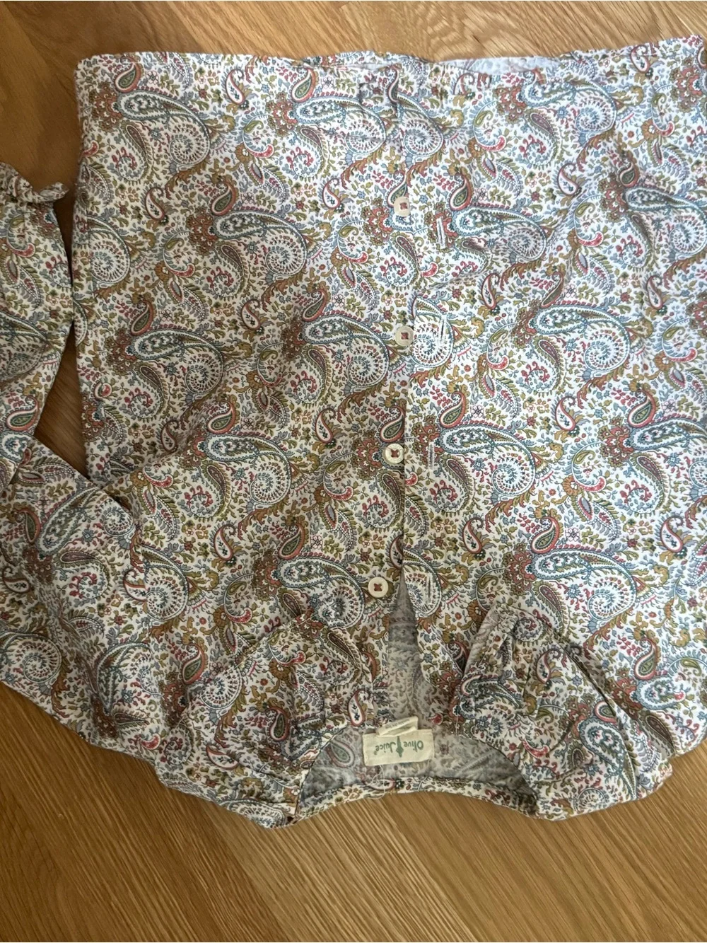 Girls Paisley Blouse with collar - Multi-Color. Olive Juice Brand.